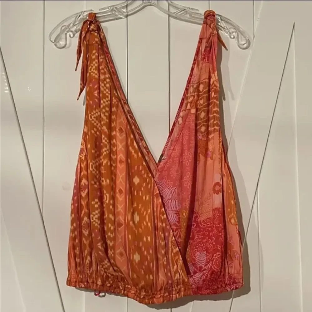 NWOT Free People Tied To You Tank in Lemonade Combo Sz S